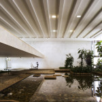 View of the covered courtyard designed by Roberto Burle Marx