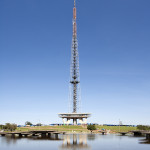 General view of the tower from the park pointing west