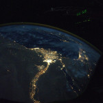 The Nile River at Night from the International Space Station