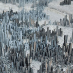 Peter root ephemicropolos art installation urban city made of staples 1