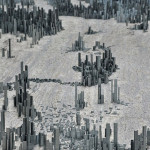 Peter root ephemicropolos art installation urban city made of staples 5