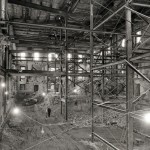 white house fully gutted under construction vintage photographs 1