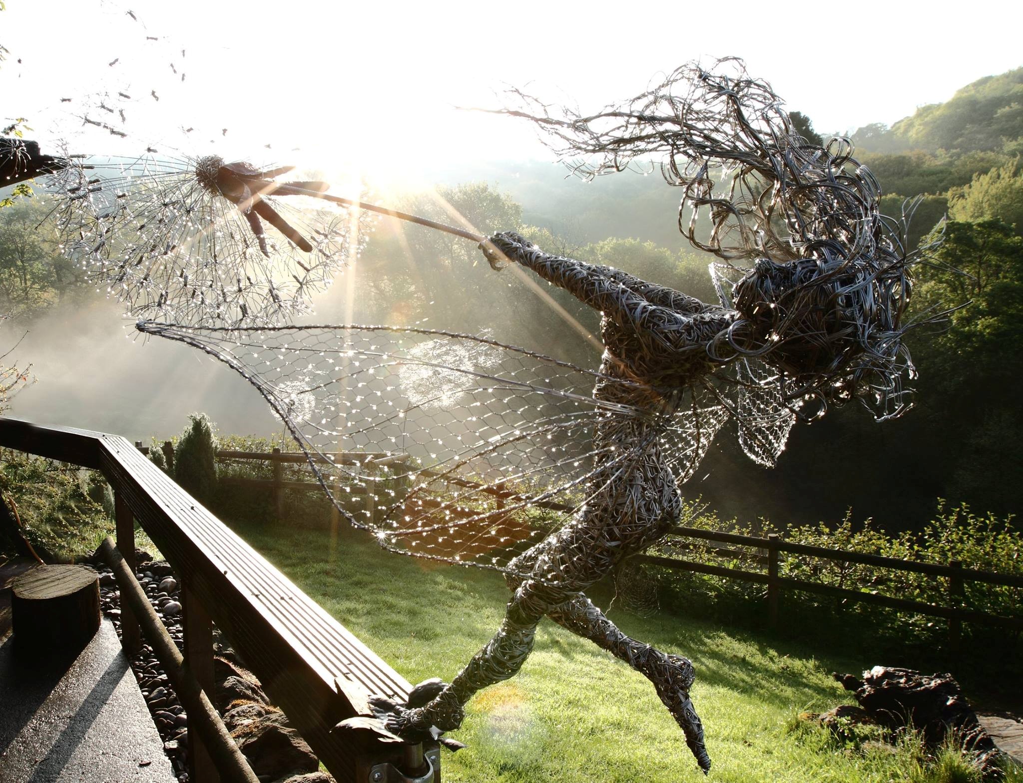 ‘1 O'clock Wish’ by Robin Wight - wire sculpture