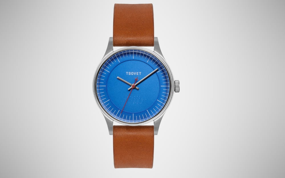 Tsovet JPT PW36 Blue Dial Watch with Brown Leather Strap Tsovet Watches - Watches Worn with Passion - Touch of Modern main image 2